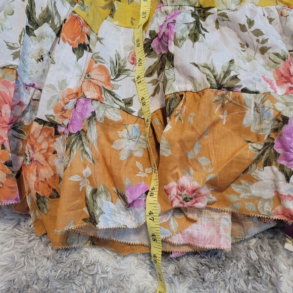 Zimmermann Pattie Patchwork Floral Cotton Wrap Midi-Dress - Picture 8 of 15